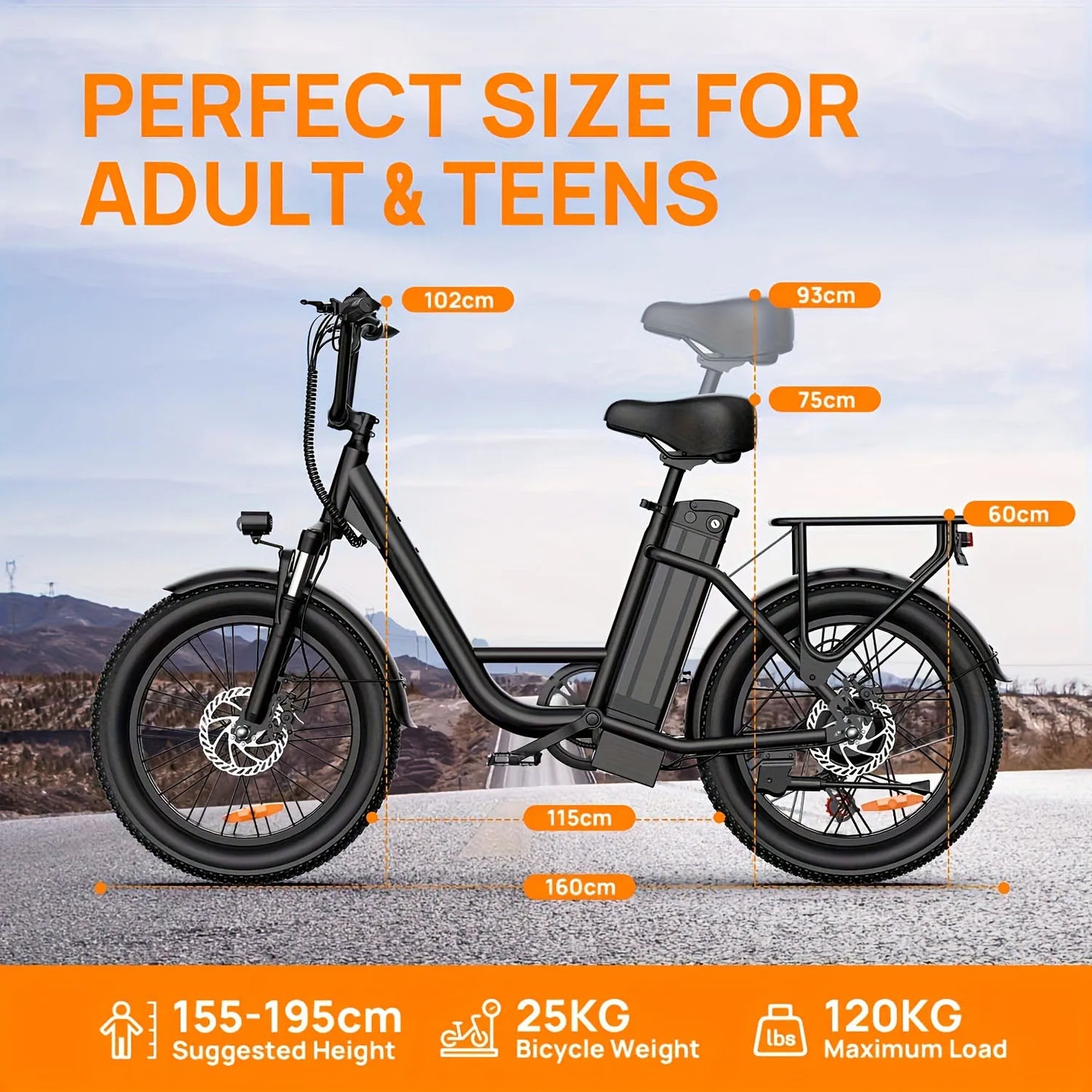 Urlife E-Bike Fat Tire 1000W 48V
