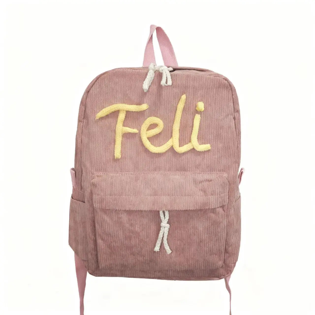 Zaino in velluto a coste personalizzato da 1 pezzo per uomo e donna, lettere personalizzate ricamate a mano, zaino in tessuto colorato