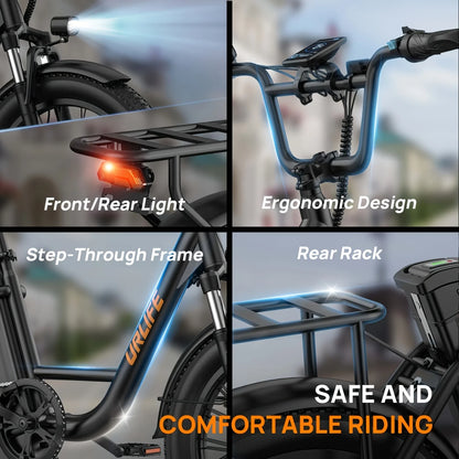 Urlife E-Bike Fat Tire 1000W 48V