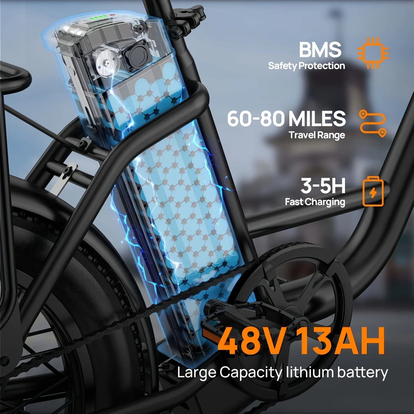 Urlife E-Bike Fat Tire 1000W 48V