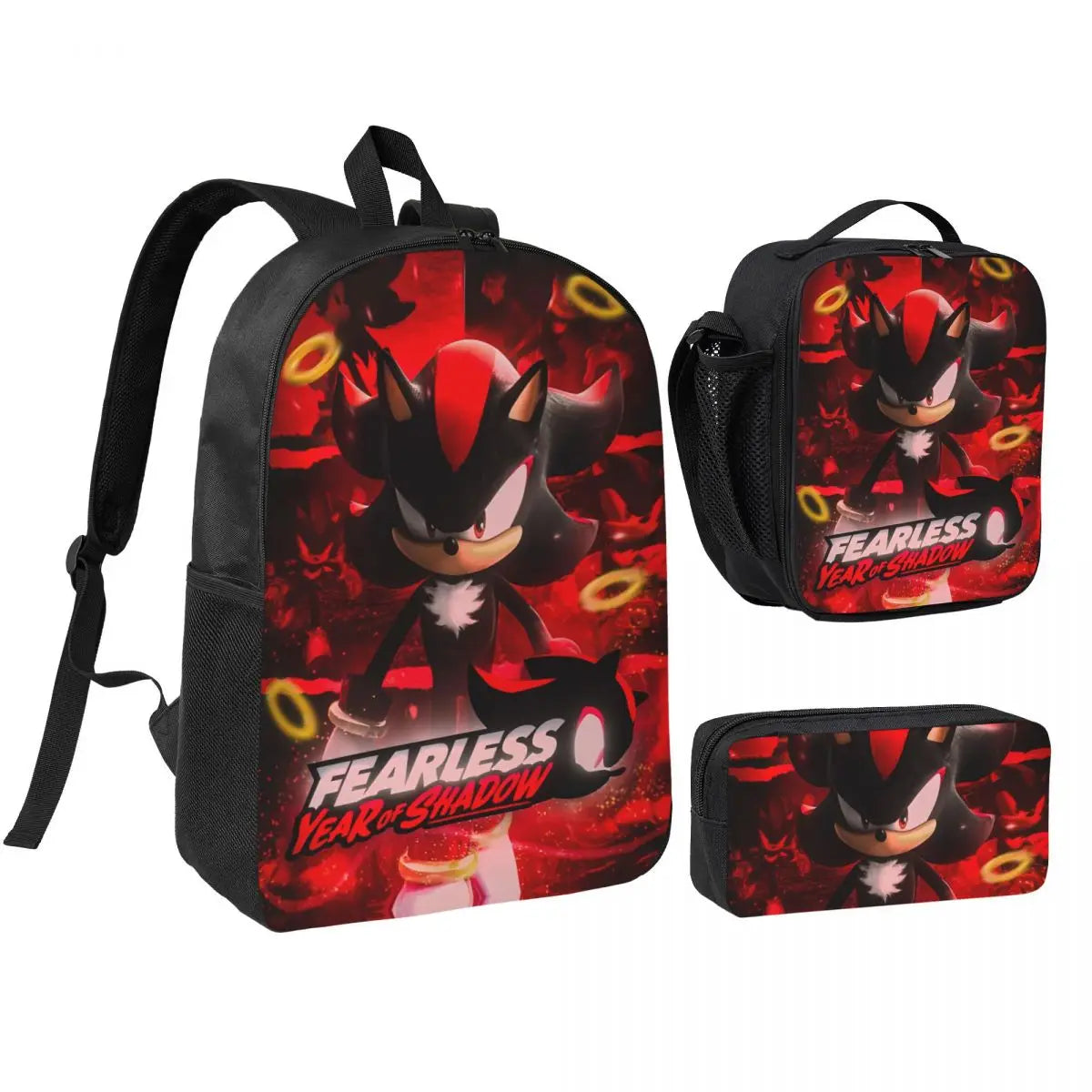 Sonices The H-edgehogs 3 3pecs/set Zaino per borse di tela per scuole superiori adolescenti Borsa per il pranzo Astuccio