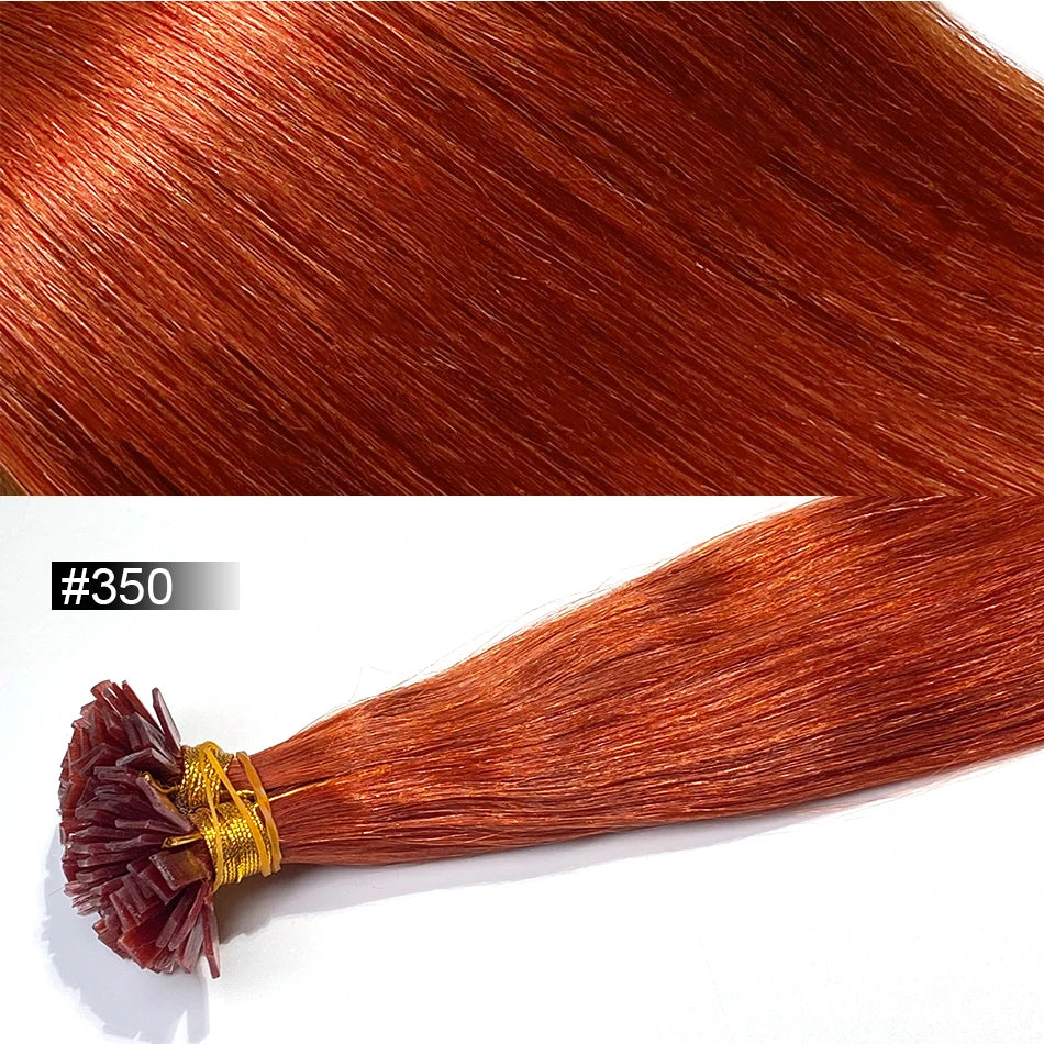 Extension per Capelli Umani con Punta Piatta in Cheratina 18-30 Pollici, 100% Capelli Umani di Alta Qualità 12A, Estensioni Ombre Naturali