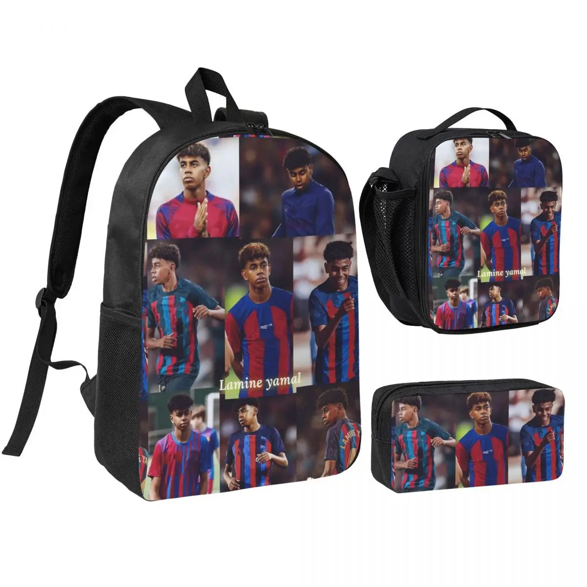3pecs/set Numero 19 Lamine Y-Yamal Zaino per studente College Borsa a tracolla Borsa per il pranzo Astuccio