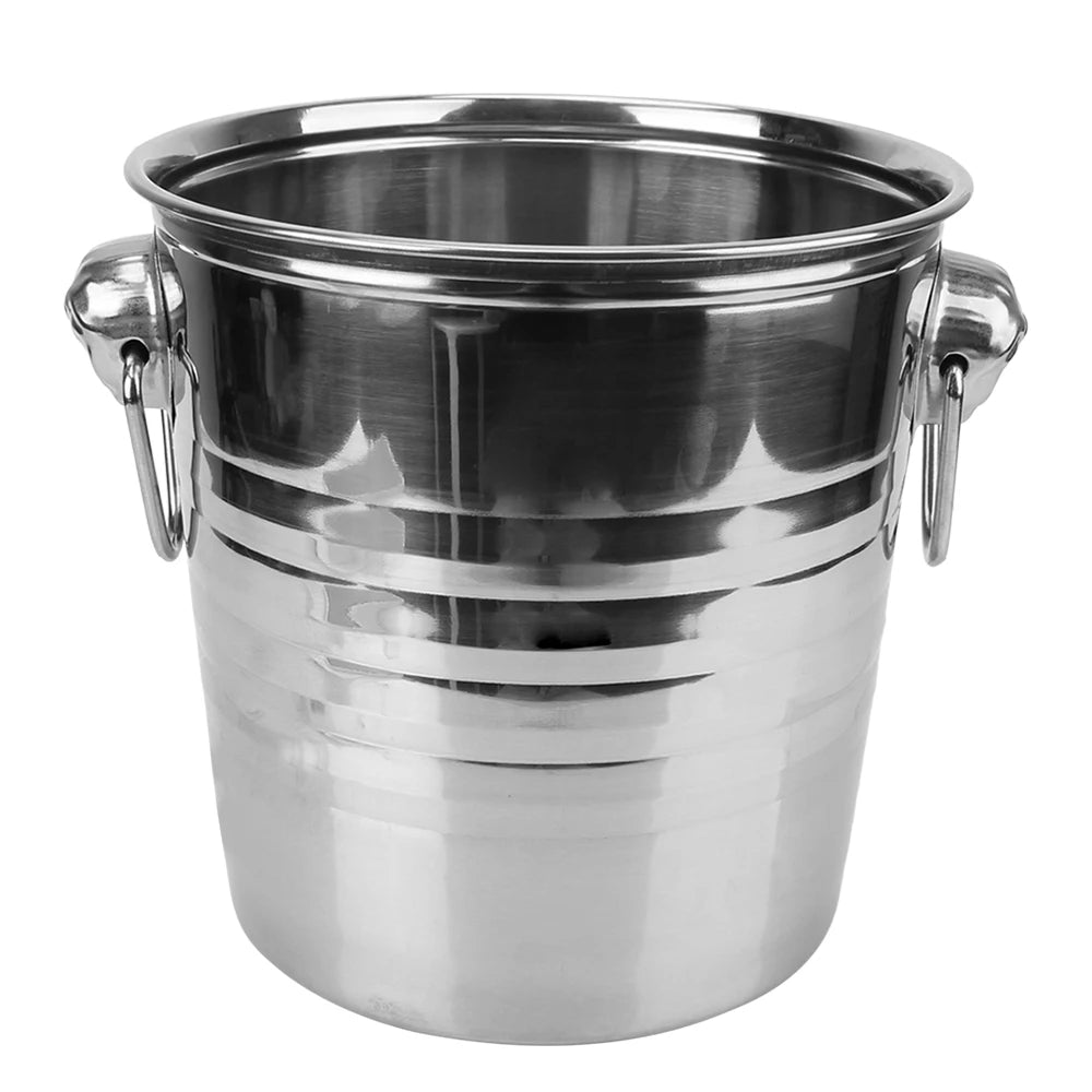 Secchio per vino e birra Secchio per cubetti di ghiaccio in acciaio inossidabile da 5 litri per KTV Bar Cucina Articoli da bar per feste Secchio per birra per vino champagne