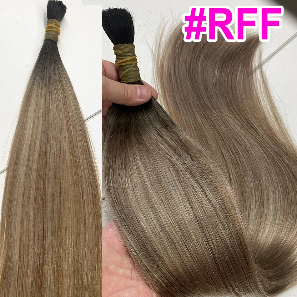 Extension per Capelli Umani con Punta Piatta in Cheratina 18-30 Pollici, 100% Capelli Umani di Alta Qualità 12A, Estensioni Ombre Naturali