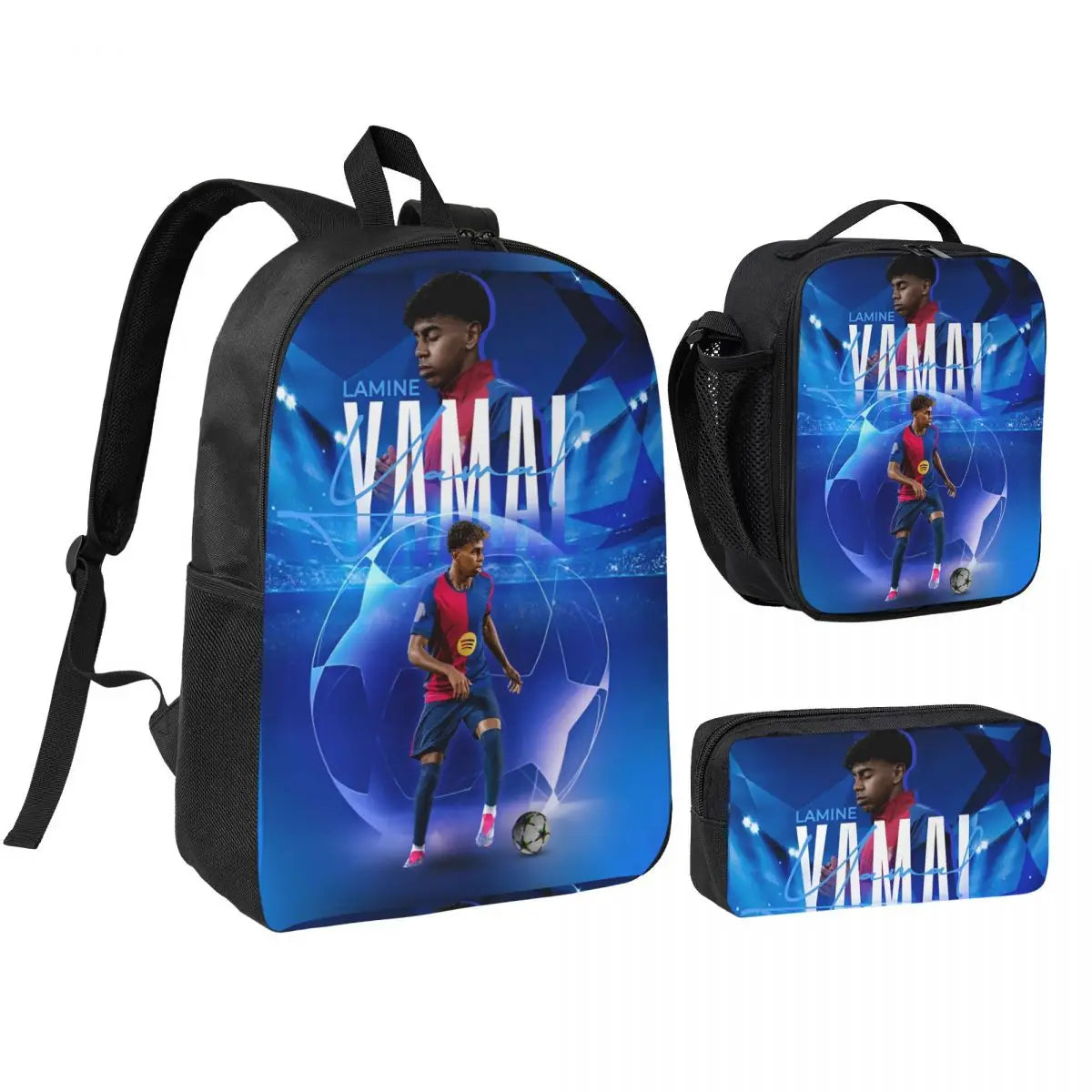 3pecs/set Numero 19 Lamine Y-Yamal Zaino per studente College Borsa a tracolla Borsa per il pranzo Astuccio