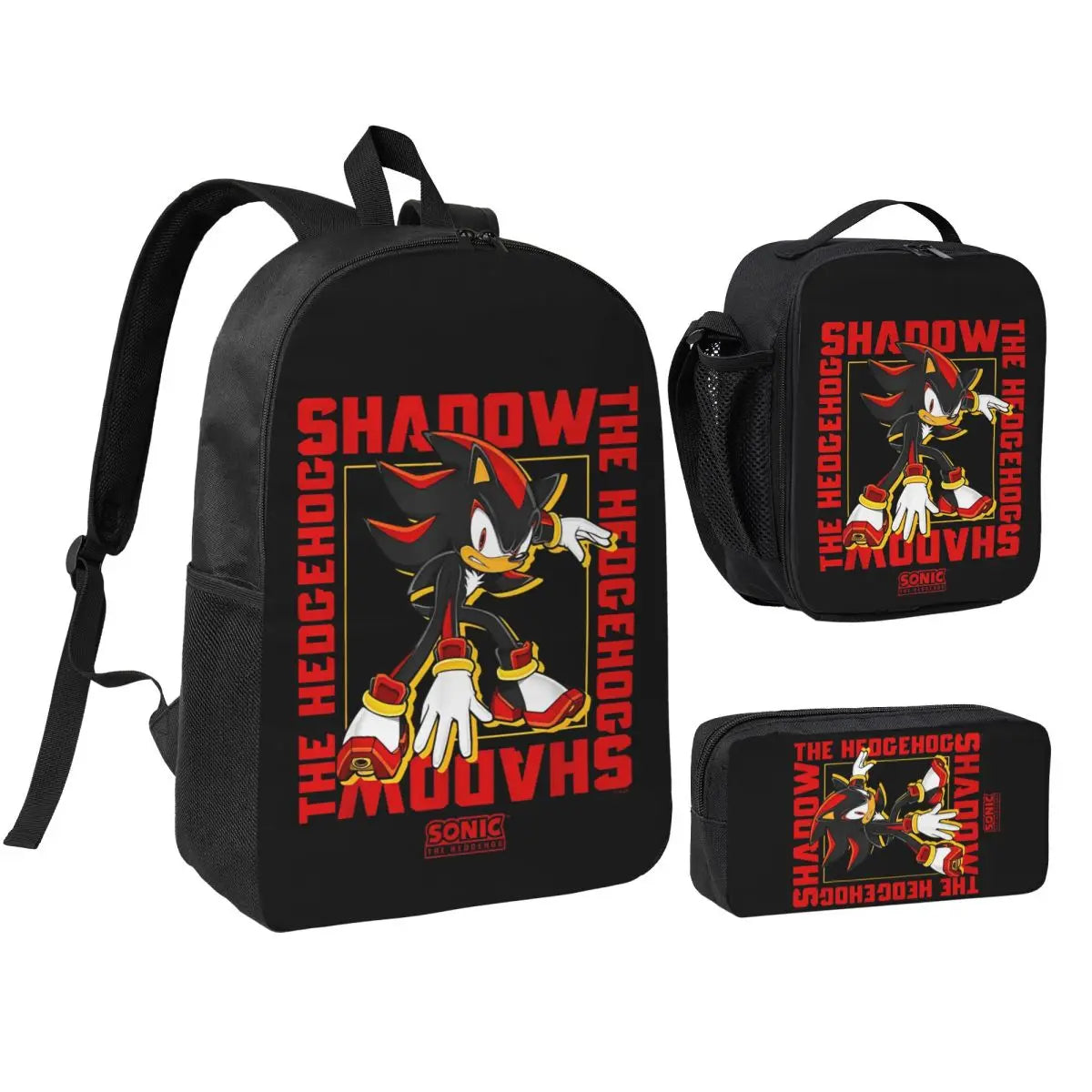 Sonices The H-edgehogs 3 3pecs/set Zaino per borse di tela per scuole superiori adolescenti Borsa per il pranzo Astuccio
