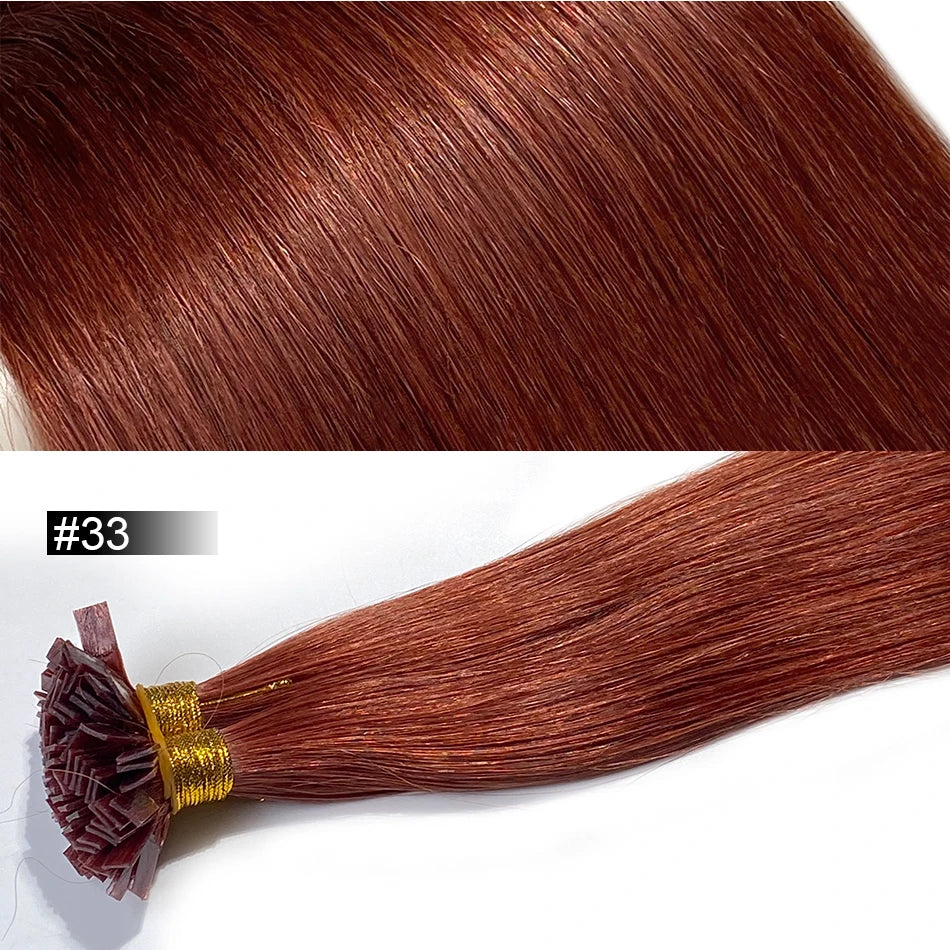 Extension per Capelli Umani con Punta Piatta in Cheratina 18-30 Pollici, 100% Capelli Umani di Alta Qualità 12A, Estensioni Ombre Naturali