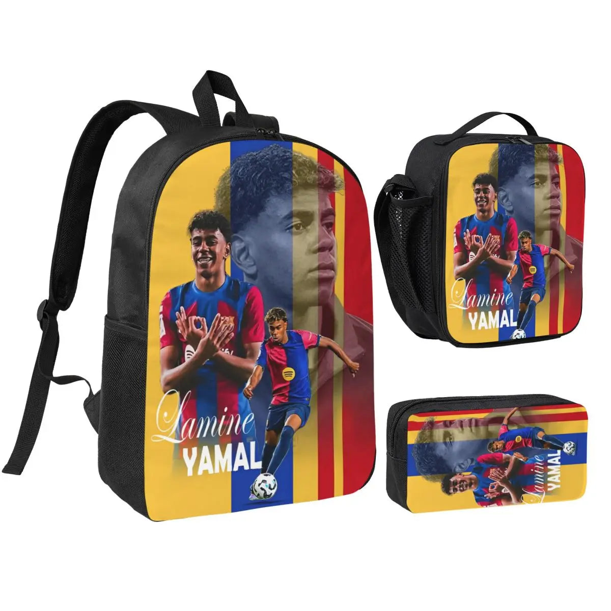 3pecs/set Numero 19 Lamine Y-Yamal Zaino per studente College Borsa a tracolla Borsa per il pranzo Astuccio