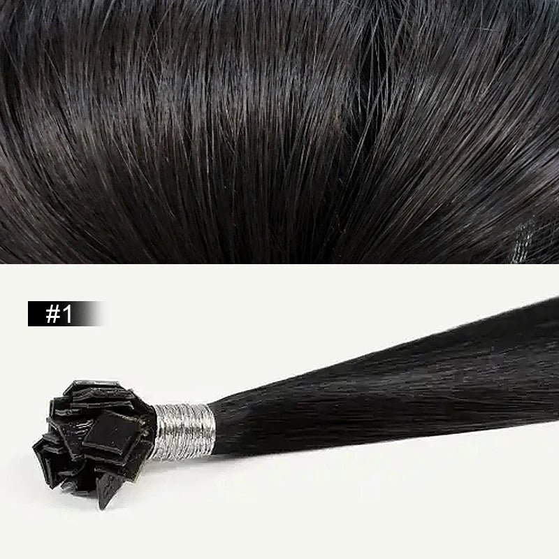 Extension per Capelli Umani con Punta Piatta in Cheratina 18-30 Pollici, 100% Capelli Umani di Alta Qualità 12A, Estensioni Ombre Naturali