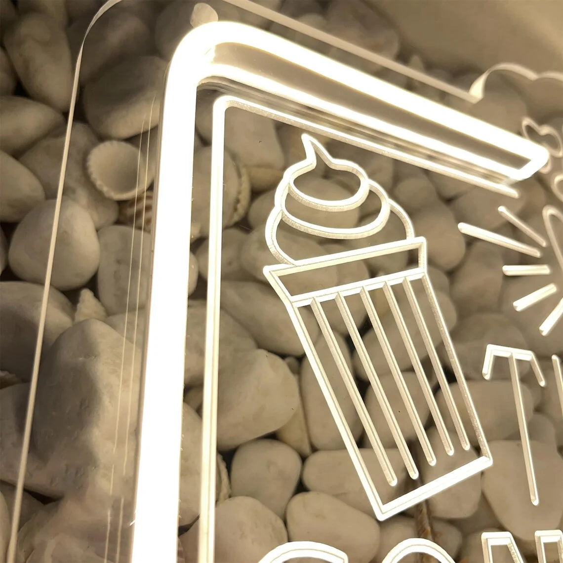Insegna al Neon per Cinema, Bar, Sala Cinematografica, Decorazione per Sala Film, Insegna Luminosa per Popcorn, Bevande e Snack Bar