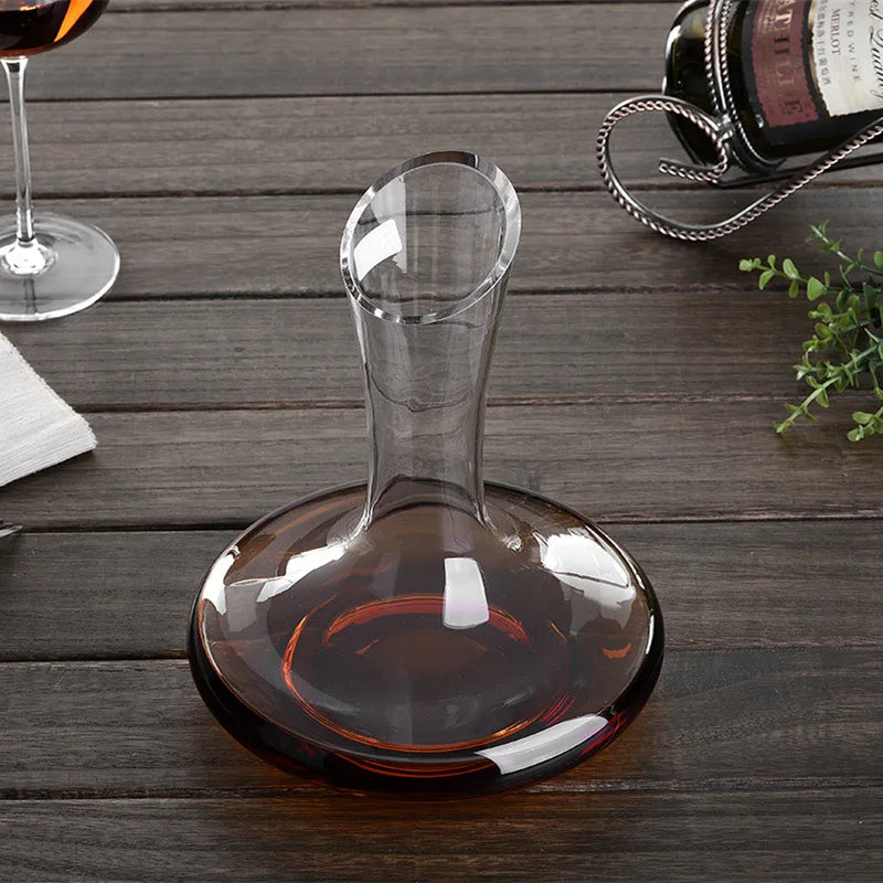 Decanter per vino rosso a Base piatta superiore da 1000ML versatore per vino in cristallo fatto a mano caraffa per acqua Premium apribottiglie per vino a parete addensato