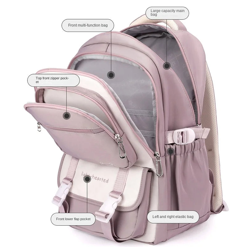 Zaino Scolastico alla Moda per Ragazze, Borsa per Laptop, Zaino da Viaggio Casual, Borsa per Libri, Zaino Impermeabile per Bambini