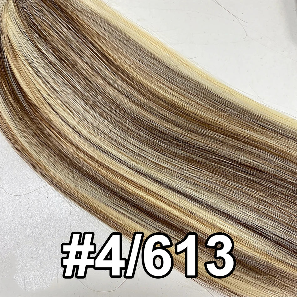 Extension per Capelli Umani con Punta Piatta in Cheratina 18-30 Pollici, 100% Capelli Umani di Alta Qualità 12A, Estensioni Ombre Naturali