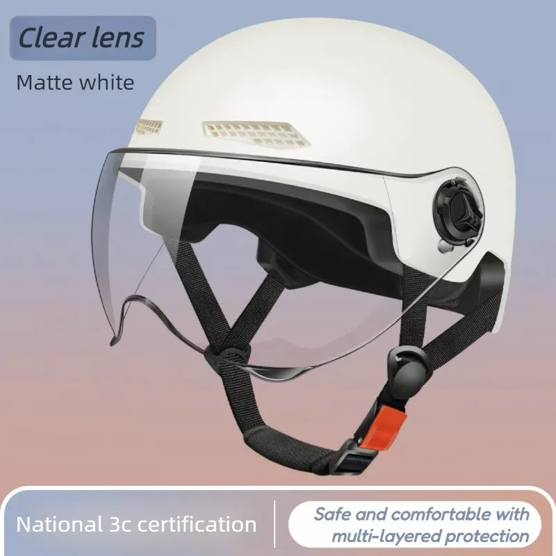 Casco di sicurezza per bicicletta Certificato 3C Mezzo casco per bicicletta elettrica per bambini adulti per uomo e donna con occhiali di protezione