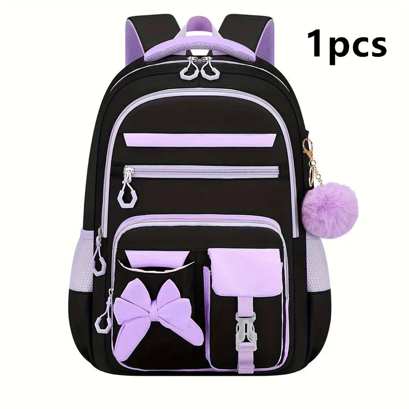 Set di 3 Pezzi: Zaini Scolastici Elementari di Grande Capacità, Carini per Ragazze delle Scuole Medie con Astuccio e Set Porta Pranzo