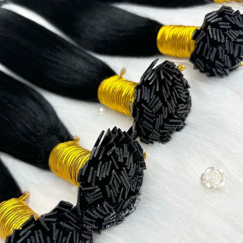 Extension per Capelli Umani con Punta Piatta in Cheratina 18-30 Pollici, 100% Capelli Umani di Alta Qualità 12A, Estensioni Ombre Naturali
