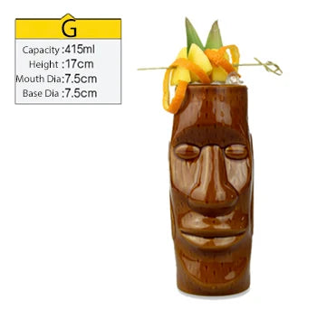 Tiki Tazze in ceramica hawaiana Luau Party Tazze Bicchieri, graziosi bicchieri da cocktail esotici, Tiki Bar