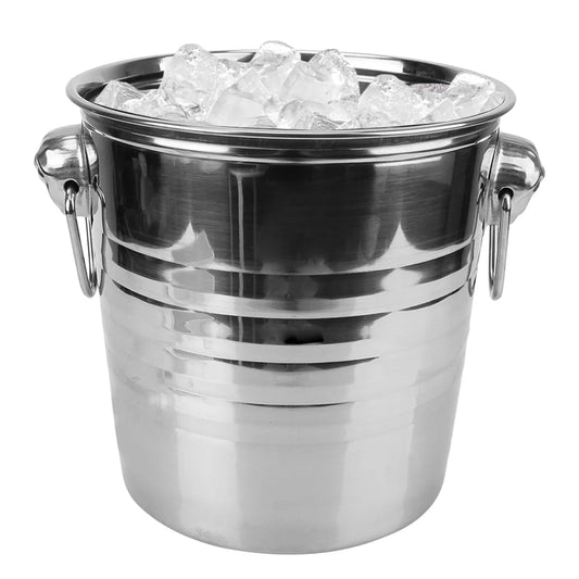Secchio per vino e birra Secchio per cubetti di ghiaccio in acciaio inossidabile da 5 litri per KTV Bar Cucina Articoli da bar per feste Secchio per birra per vino champagne