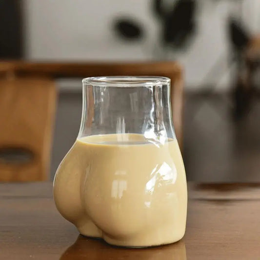 Tazze per bere culo da 450 ml Tazza da caffè in vetro borosilicato trasparente Tazza da caffè divertente Tazza da donna in vetro Corpo Tazza da culo Tazze da acqua per latte