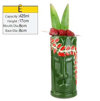 Tiki Tazze in ceramica hawaiana Luau Party Tazze Bicchieri, graziosi bicchieri da cocktail esotici, Tiki Bar