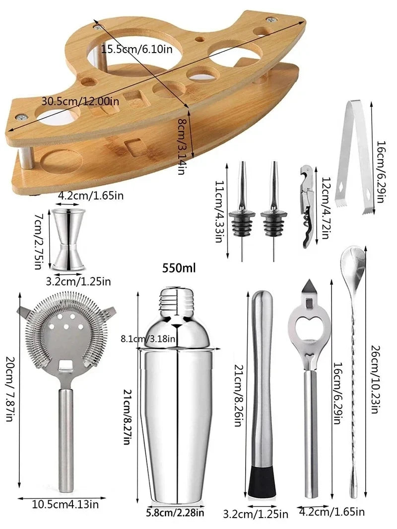 UPORS miscelatore per Cocktail Shaker in acciaio inossidabile Wine Martini Boston Shaker per barman Drink Party Bar Tools 550ML/750ML