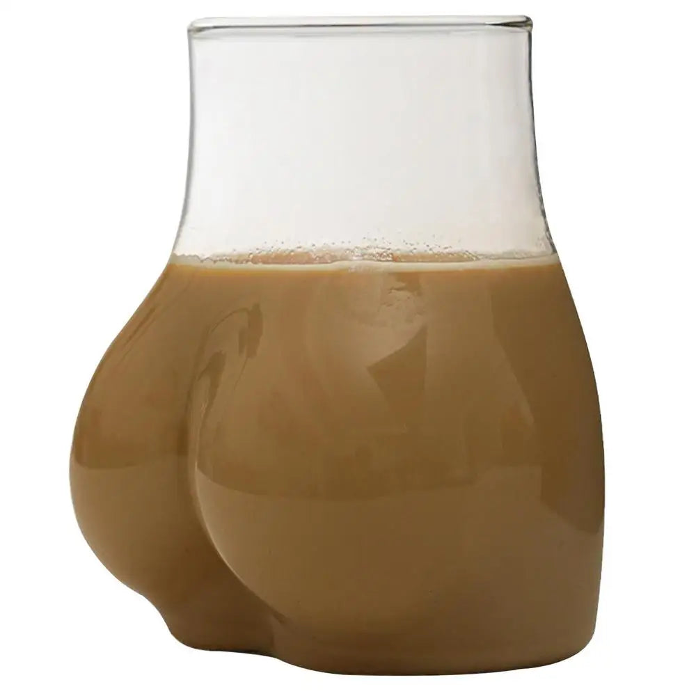 Tazze per bere culo da 450 ml Tazza da caffè in vetro borosilicato trasparente Tazza da caffè divertente Tazza da donna in vetro Corpo Tazza da culo Tazze da acqua per latte