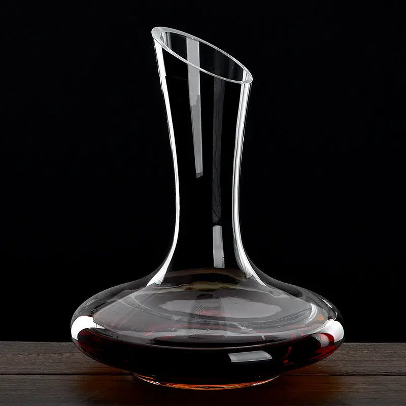 Decanter per vino rosso a Base piatta superiore da 1000ML versatore per vino in cristallo fatto a mano caraffa per acqua Premium apribottiglie per vino a parete addensato