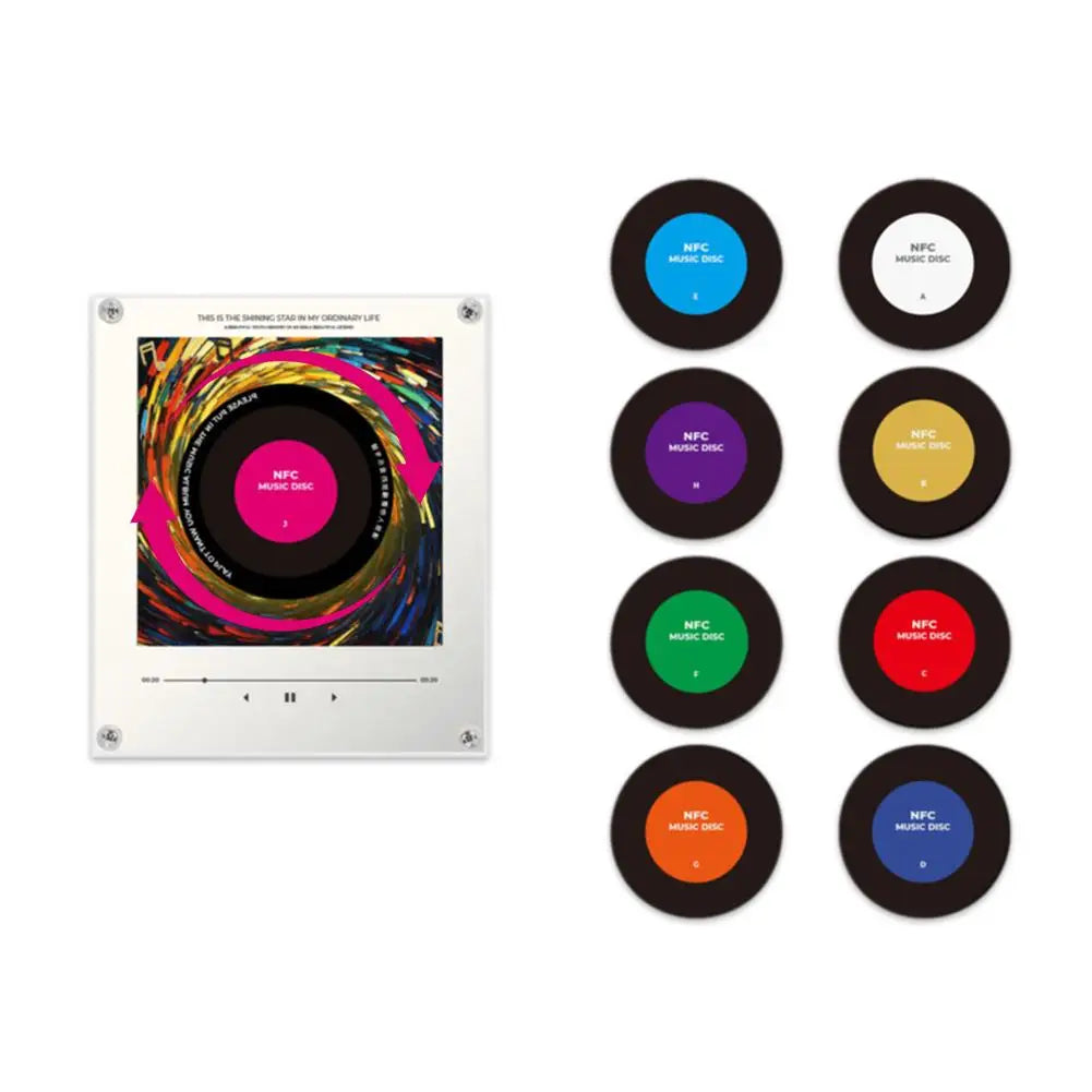 Adesivo Magnetico per Frigorifero con Induzione Musicale NFC, Riproduttore Audio Creativo in Acrilico, Ornamento con Luci Notturne
