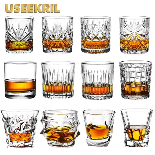 Bicchieri da whisky, Bicchieri da whisky incisi, Bicchieri da whisky vecchio stile, Bicchieri scotch classici, Regalo perfetto per gli amanti dello scotch