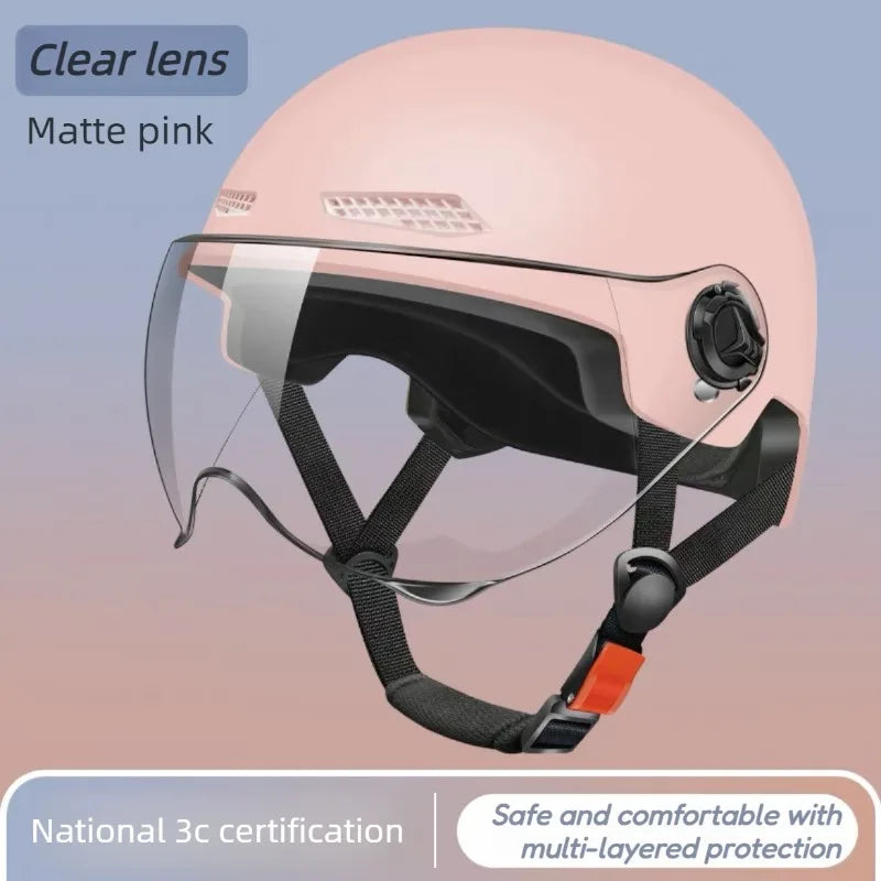 Casco di sicurezza per bicicletta Certificato 3C Mezzo casco per bicicletta elettrica per bambini adulti per uomo e donna con occhiali di protezione