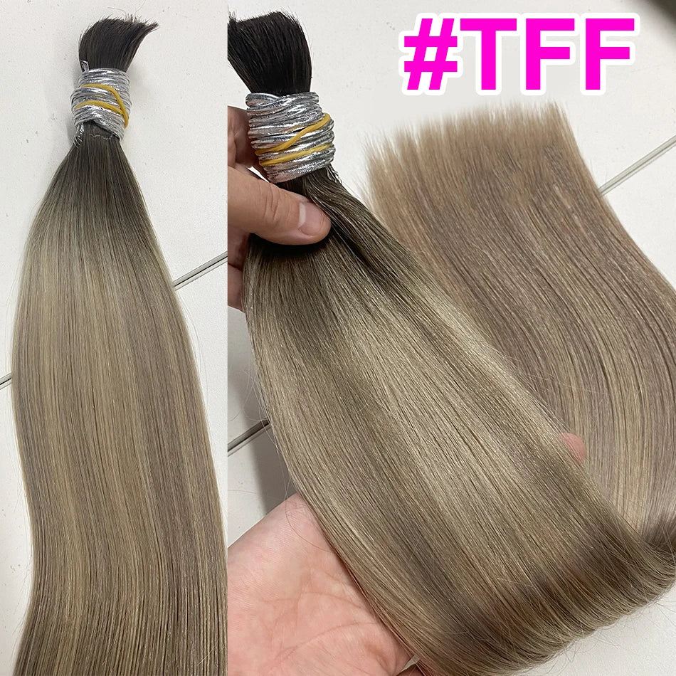Extension per Capelli Umani con Punta Piatta in Cheratina 18-30 Pollici, 100% Capelli Umani di Alta Qualità 12A, Estensioni Ombre Naturali