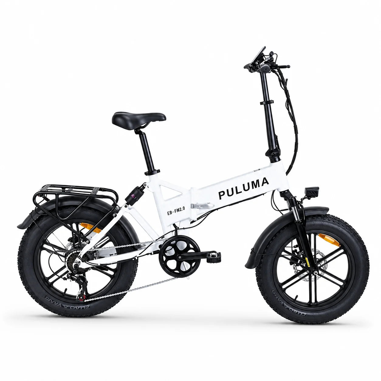 Bicicletta Elettrica Pieghevole PULUMA FM2.0, Batteria Rimovibile 48V15AH, Pneumatici All-Terrain 20*4 Pollici, E-Bike da Montagna per Adulti, Velocità 25km/h, 7 Velocità, Freni a Disco Idraulici, Autonomia 100km