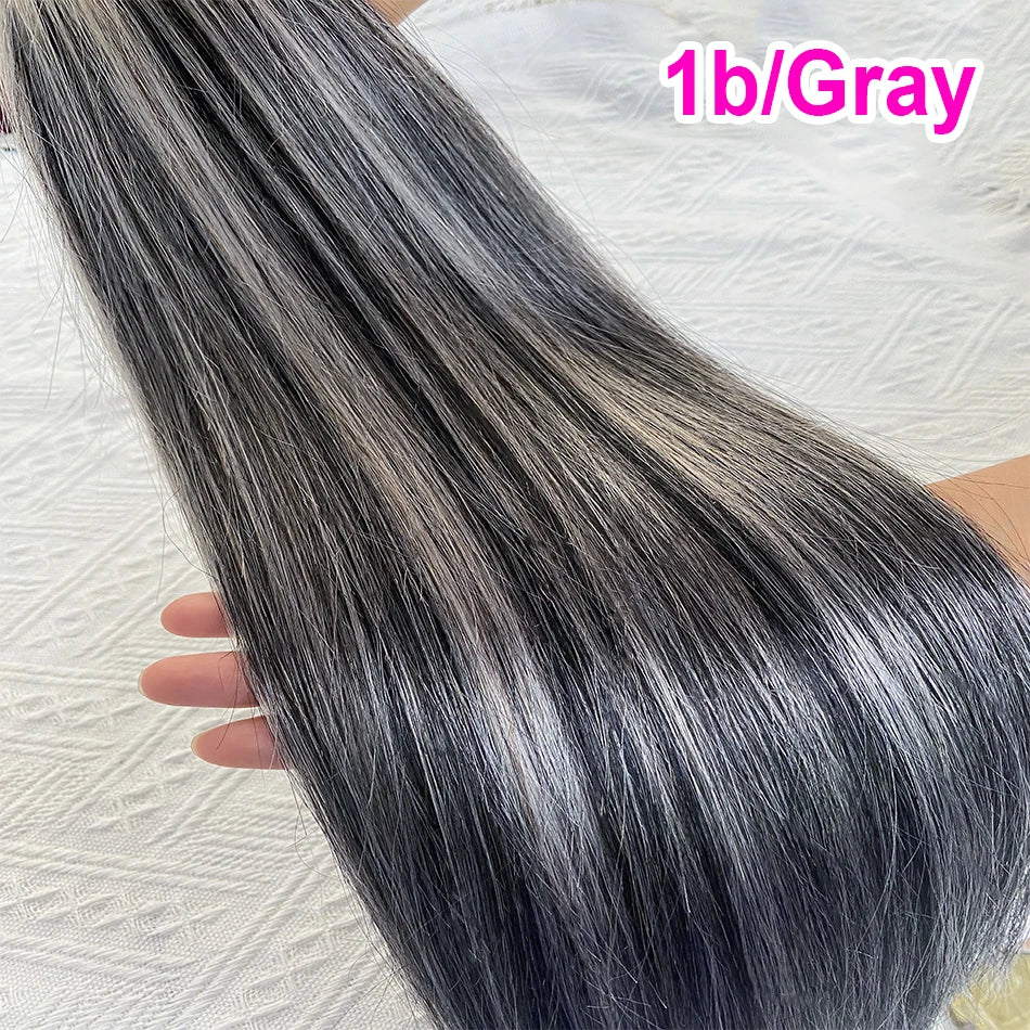 Extension per Capelli Umani con Punta Piatta in Cheratina 18-30 Pollici, 100% Capelli Umani di Alta Qualità 12A, Estensioni Ombre Naturali