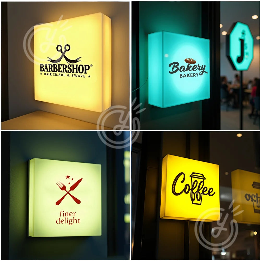 Insegna LED Personalizzata per Casa, Insegna Luminosa per Ristorazione, Logo Aziendale Proiettato, Insegna Pubblicitaria Esterna in Acrilico