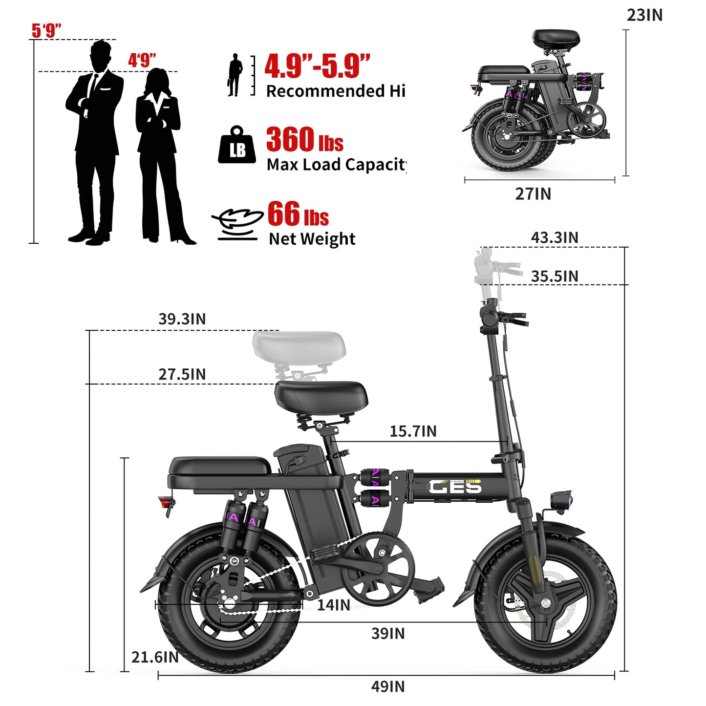 TOOELY GE5 E-Bike Pieghevole 250W