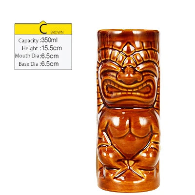 Tiki Tazze in ceramica hawaiana Luau Party Tazze Bicchieri, graziosi bicchieri da cocktail esotici, Tiki Bar