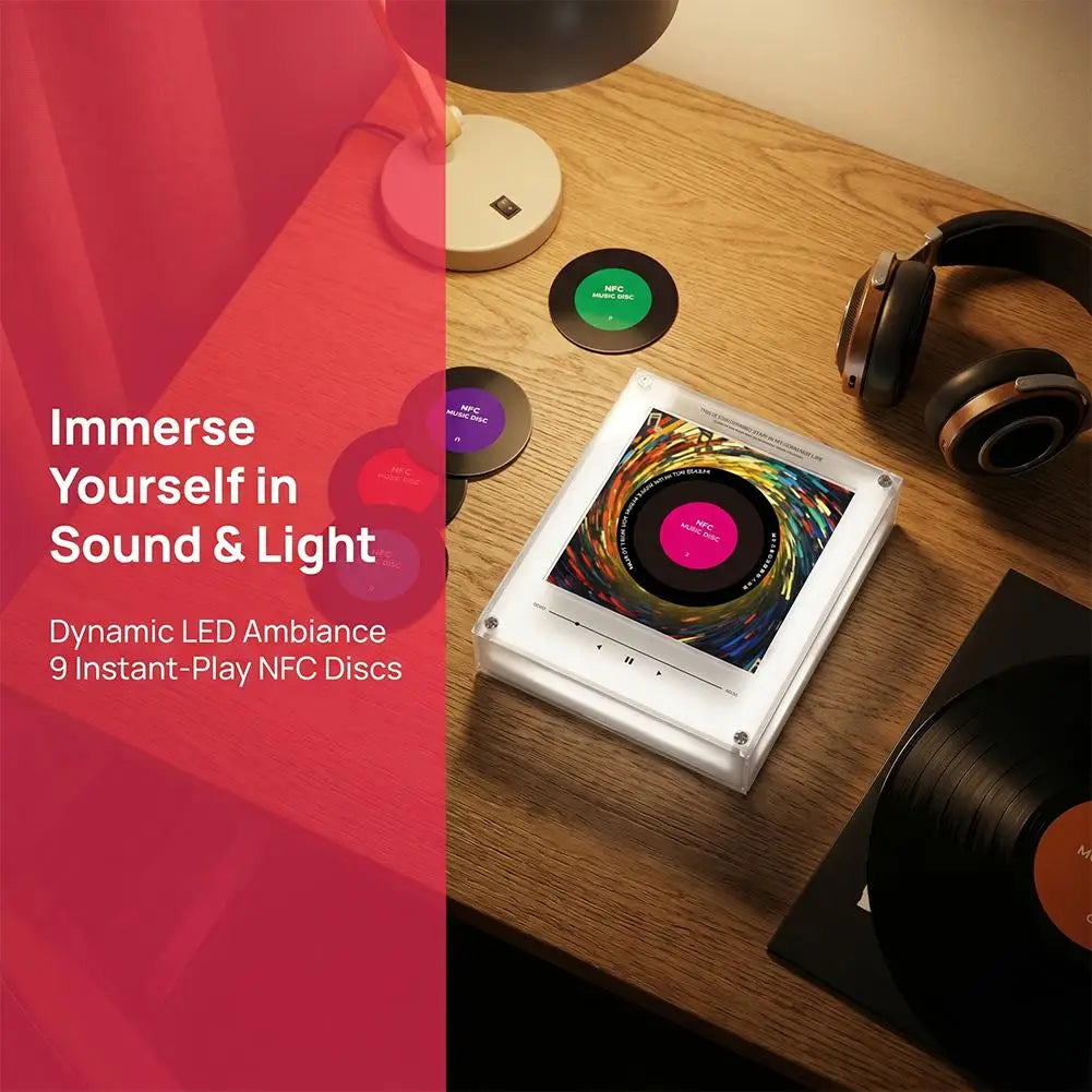 Adesivo Magnetico per Frigorifero con Induzione Musicale NFC, Riproduttore Audio Creativo in Acrilico, Ornamento con Luci Notturne