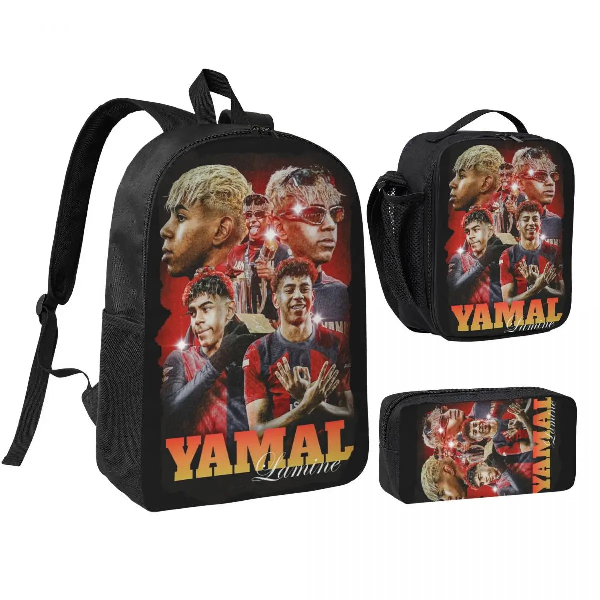 3pecs/set Numero 19 Lamine Y-Yamal Zaino per studente College Borsa a tracolla Borsa per il pranzo Astuccio