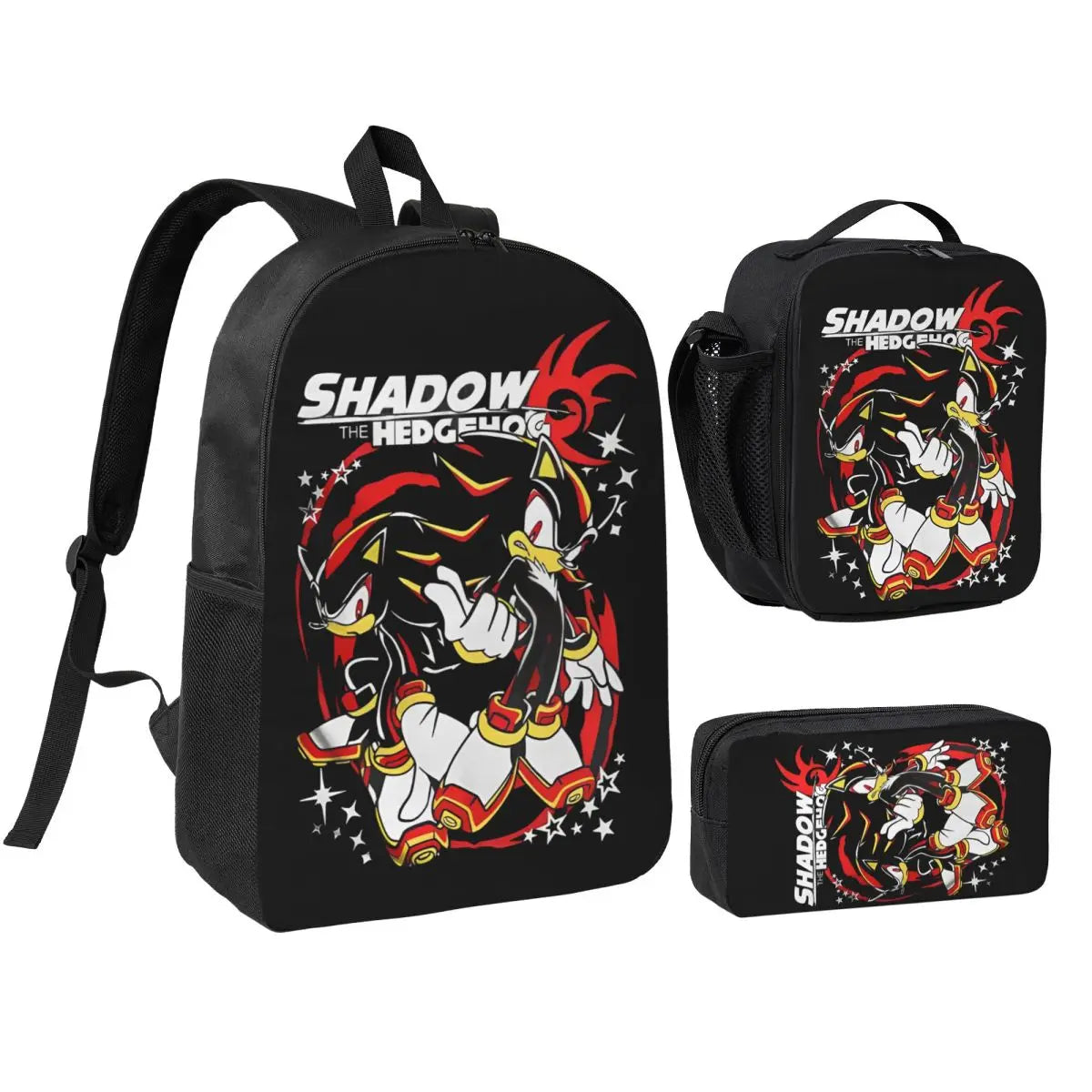 Sonices The H-edgehogs 3 3pecs/set Zaino per borse di tela per scuole superiori adolescenti Borsa per il pranzo Astuccio