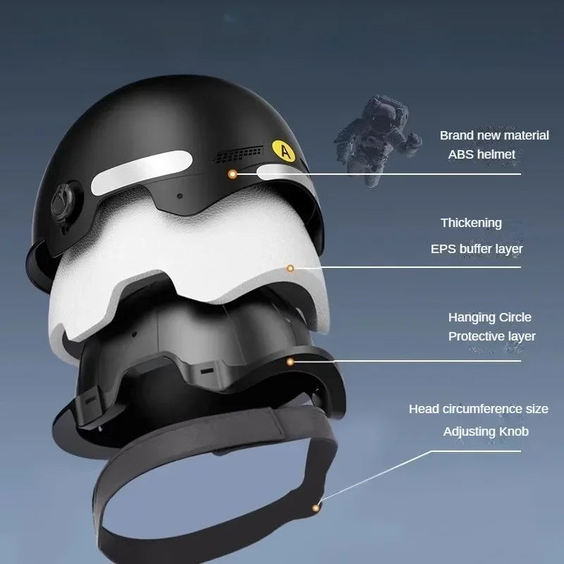 Casco di sicurezza per bicicletta Certificato 3C Mezzo casco per bicicletta elettrica per bambini adulti per uomo e donna con occhiali di protezione