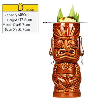 Tiki Tazze in ceramica hawaiana Luau Party Tazze Bicchieri, graziosi bicchieri da cocktail esotici, Tiki Bar
