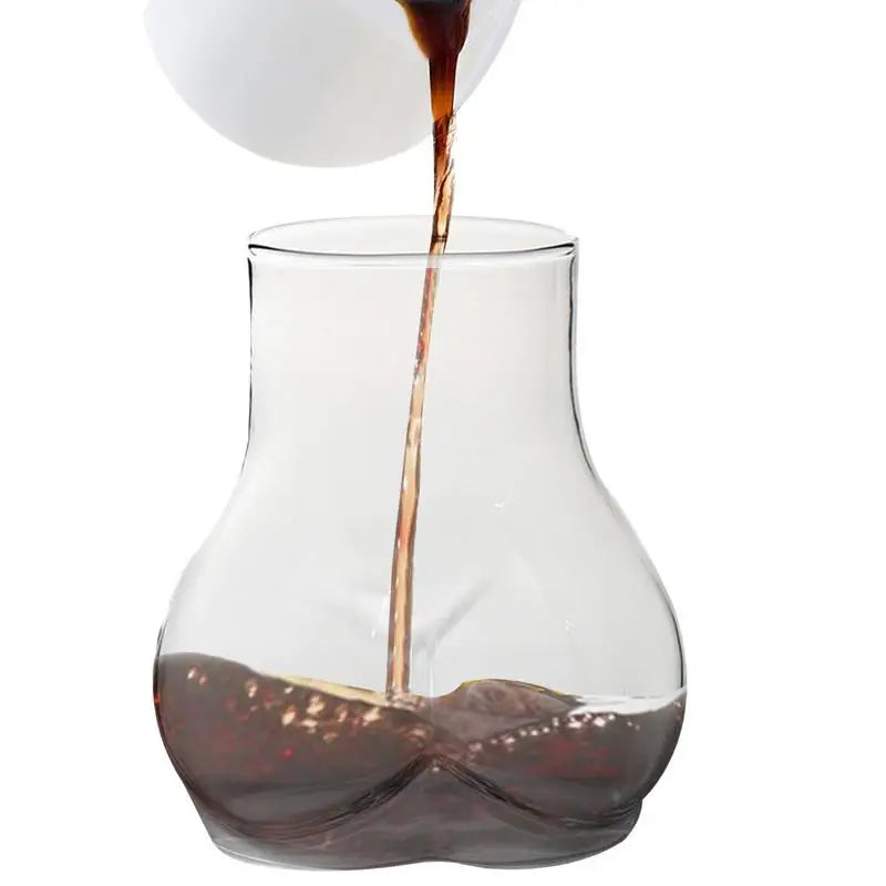 Tazze per bere culo da 450 ml Tazza da caffè in vetro borosilicato trasparente Tazza da caffè divertente Tazza da donna in vetro Corpo Tazza da culo Tazze da acqua per latte