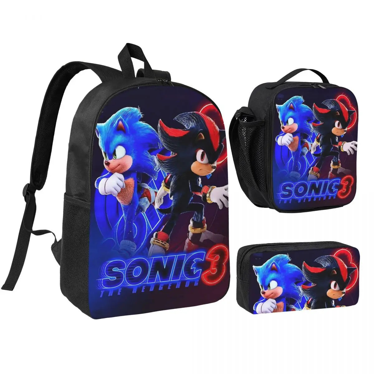 Sonices The H-edgehogs 3 3pecs/set Zaino per borse di tela per scuole superiori adolescenti Borsa per il pranzo Astuccio