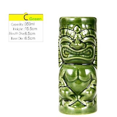 Tiki Tazze in ceramica hawaiana Luau Party Tazze Bicchieri, graziosi bicchieri da cocktail esotici, Tiki Bar