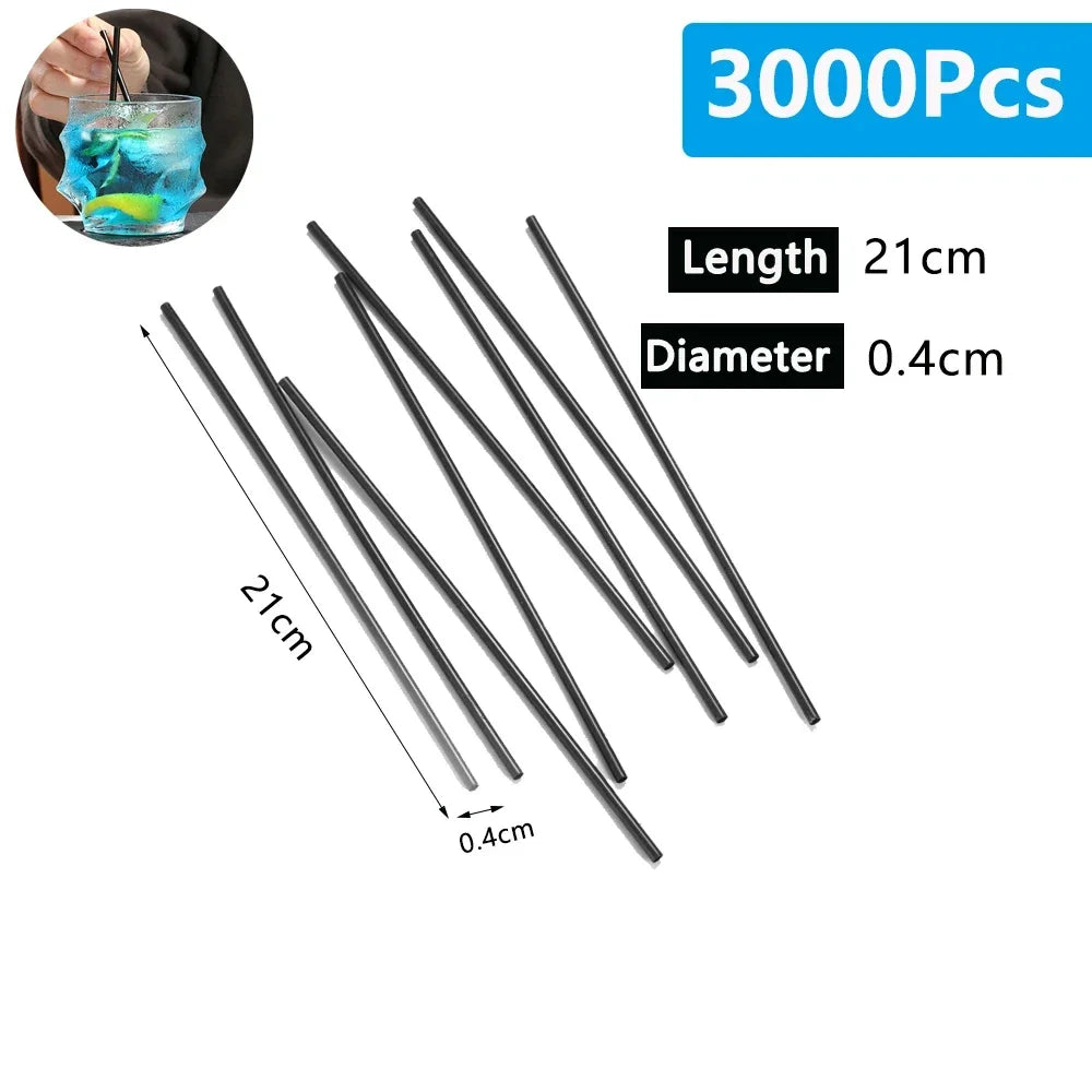 100-6000PCS Cannucce nere Cannucce per caffè Succo Tubo per bere Paglia Tè Cannucce da cocktail Matrimonio Bar Festa all'ingrosso