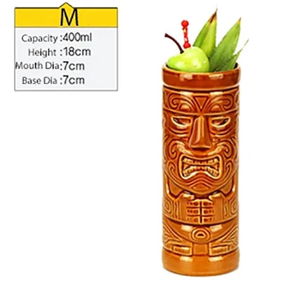 Tiki Tazze in ceramica hawaiana Luau Party Tazze Bicchieri, graziosi bicchieri da cocktail esotici, Tiki Bar