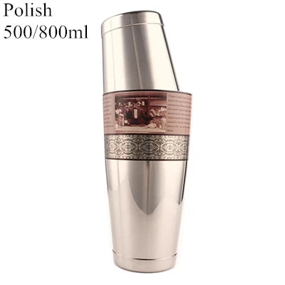 Strumenti da bar shaker per cocktail Boston Bar in acciaio inossidabile con incisione da 550 ml/850 ml