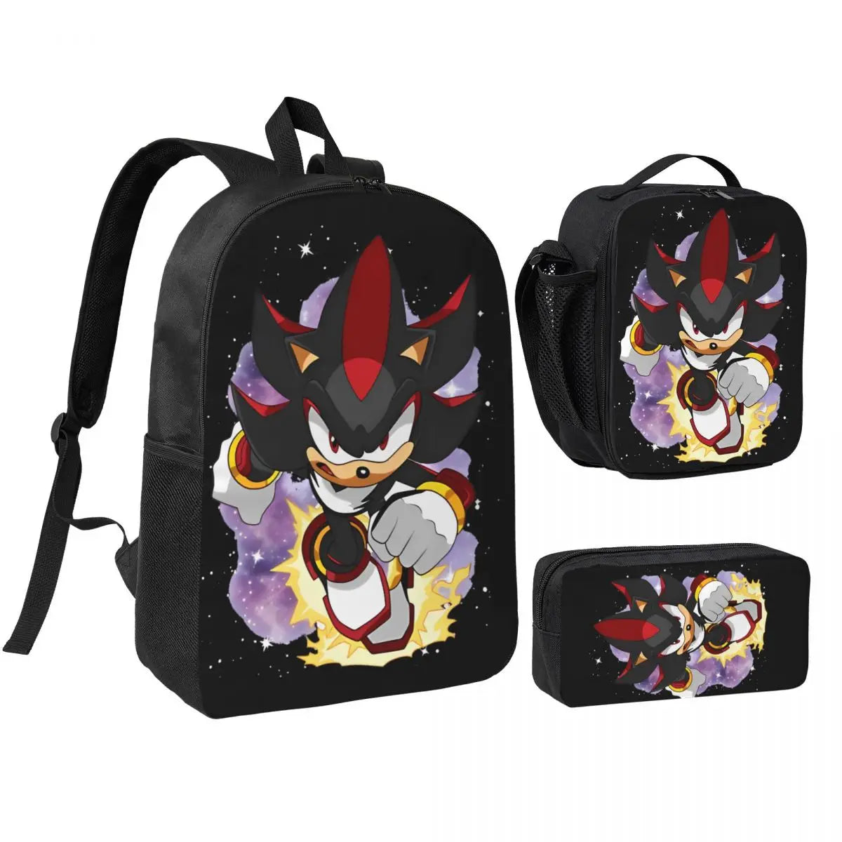Sonices The H-edgehogs 3 3pecs/set Zaino per borse di tela per scuole superiori adolescenti Borsa per il pranzo Astuccio