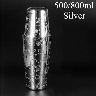 Strumenti da bar shaker per cocktail Boston Bar in acciaio inossidabile con incisione da 550 ml/850 ml